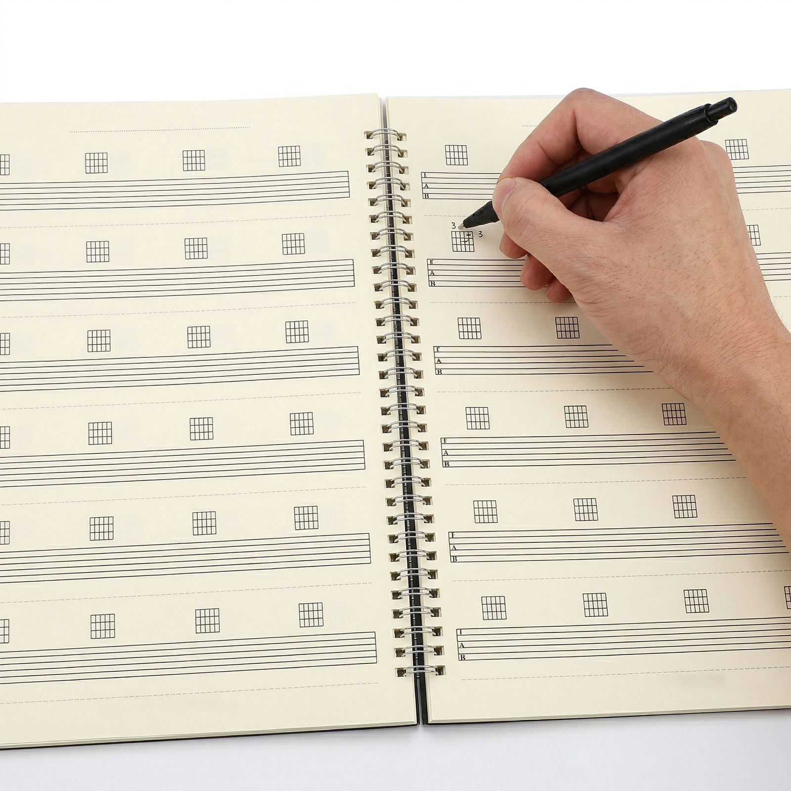 Blank Sheet Music Notebook - 2 Stück Gitarren-Musiknotizbuch, 6-Saiten-Notenpapier, Songwriting-Journal, Tablaturbuch,