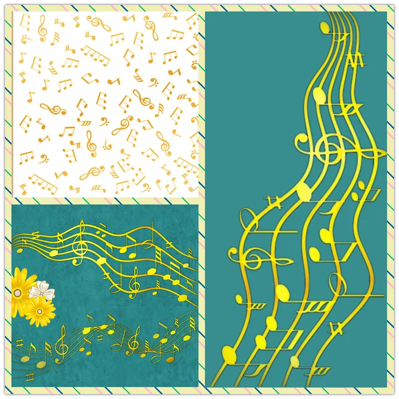 Blank Sheet Music Notebook - Notizen Musik Hintergrund Heißfolienplatte Weihnachten Metall