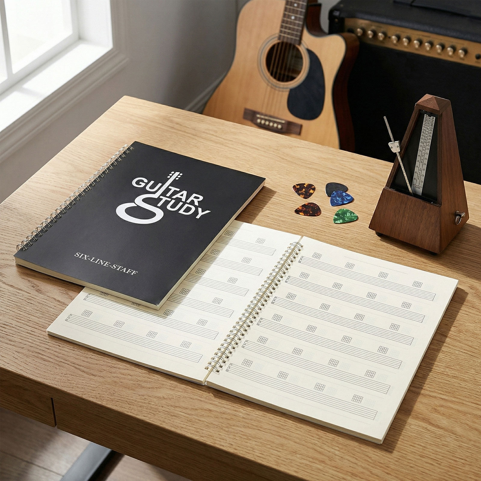 2 Stück Gitarren-Musiknotizbuc – Blank Sheet Music Notebook Bewertung und Preis